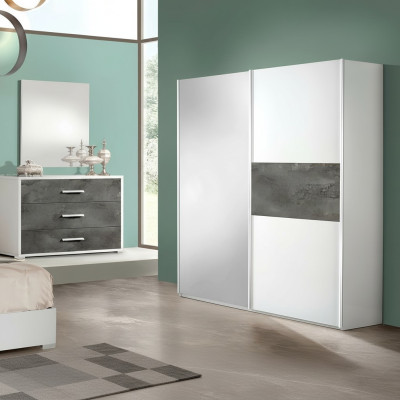 Armoire de luxe avec portes coulissantes design pour chambre en bois neuf