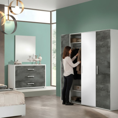 Armoire moderne à 4 portes en bois pour chambre à coucher