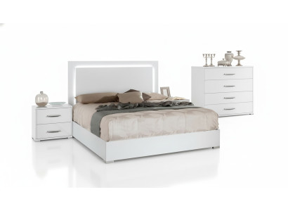Design de table de nuit de luxe pour lit double 3 pz.