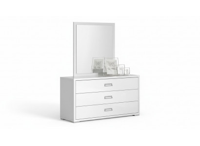 Ensemble de commode avec miroir blanc au design moderne
