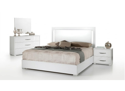 Lit de luxe pour chambre avec structure rembourrée design luxe lit matrimonial hôtel blanc