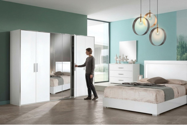 Armoire moderne à 6 portes design bois Italie neuve