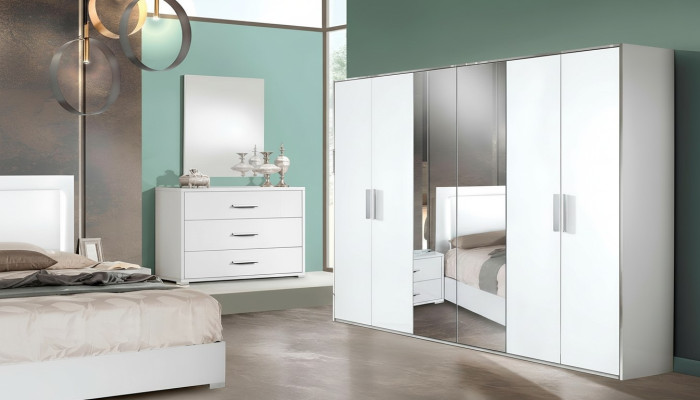 Armoire moderne à 6 portes design bois Italie neuve