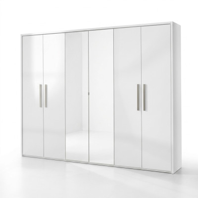 Armoire à 6 portes meubles design miroir neuf