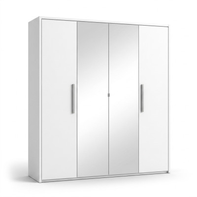 Armoire à 4 portes design meubles en bois armoires blanc miroir