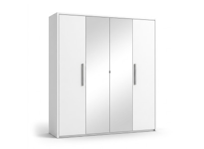 Armoire à 4 portes design meubles en bois armoires blanc miroir