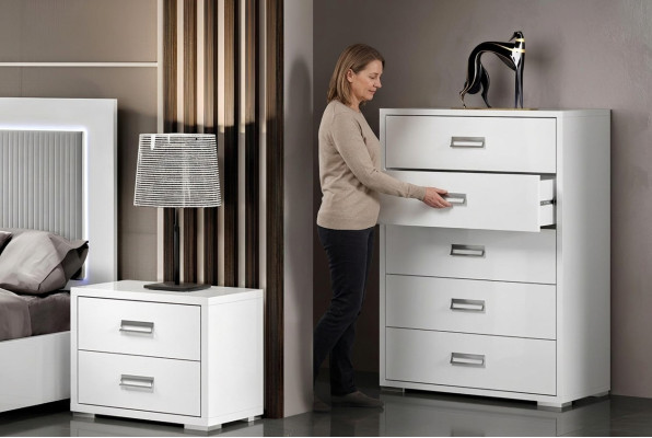 Commode de design de luxe en bois blanc moderne