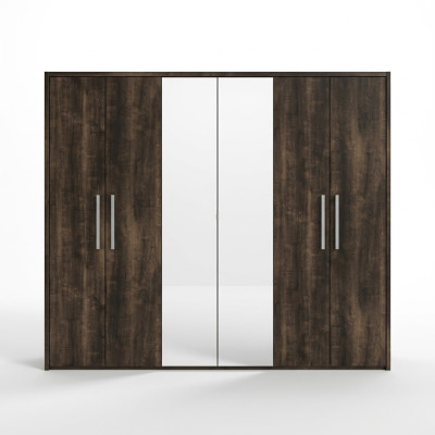 xxl armoire avec 6 portes mobiles design bois luxe miroir nouveau