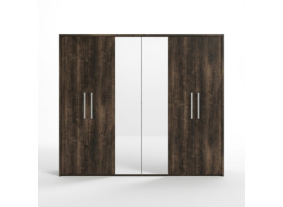 xxl armoire avec 6 portes mobiles design bois luxe miroir nouveau