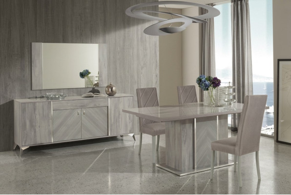 Commode miroir ensemble design en bois pour chambre à coucher