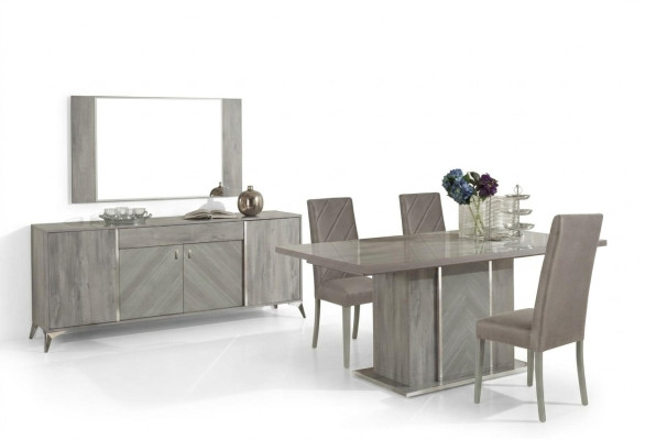 Commode miroir ensemble design en bois pour chambre à coucher