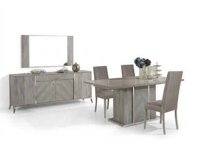 Commode miroir ensemble design en bois pour chambre à coucher