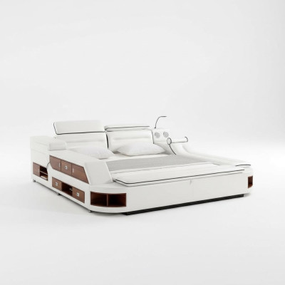 Conception de lits en cuir hôtel double étagère chaise longue de massage multifonction s lit