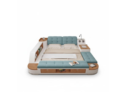 Literie lits modernes multifonctionnels pour hôtels de luxe en cuir design double nouveau