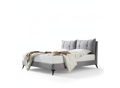 Lit Double en Cuir Beige 180x200 Chambre de Sommeil en Cuir Design