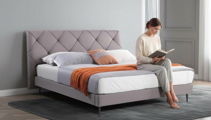 Lit 180x200cm Lits Cuir Mobilier de Chambre Moderne Rembourrage Design