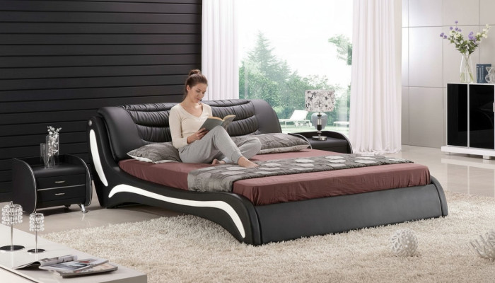 Concepteur lit chambre lits cuir hôtel luxe rembourrage italien