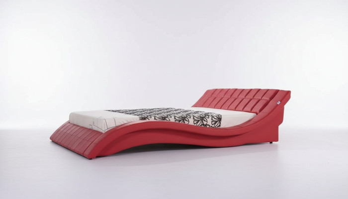 Lit double Lit Double XXL en cuir Cadre neuf Lit double Rembourrage de designer