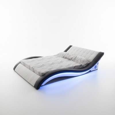 Design de lit de luxe Lits numériques USB Mobilier de chambre en cuir Double
