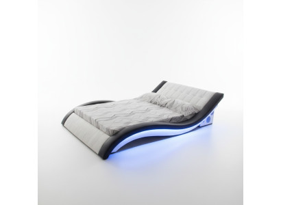 Design de lit de luxe Lits numériques USB Mobilier de chambre en cuir Double