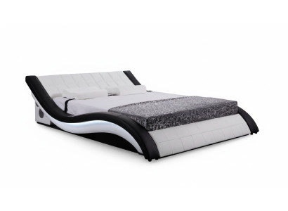 Conception de lit USB numérique Lits de luxe en cuir Mobilier de chambre à coucher Double