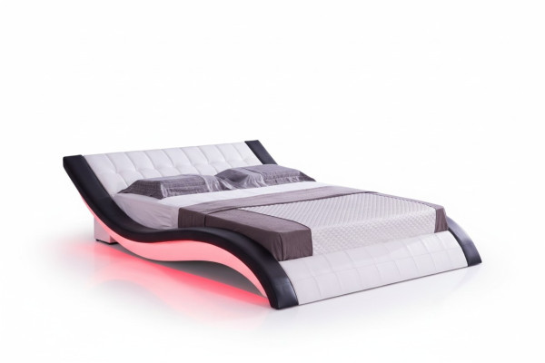 Conception de lit Son numérique USB Lits Meubles de chambre de luxe en cuir