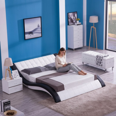 Conception Lit Son Numérique Lits USB Meubles de Luxe Chambre à Coucher Cuir