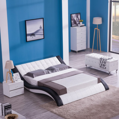 Conception Lit Son Numérique Lits USB Meubles de Luxe Chambre à Coucher Cuir