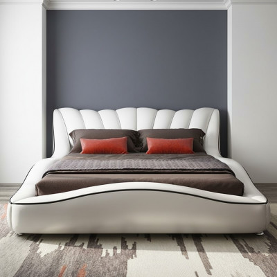 Chambre double de luxe en bois lits textiles 180x200 Lit classique