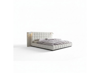 Cadre moderne, lit en cuir de design hôtelier de luxe