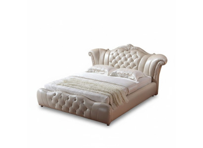 Conception lit Chesterfield Tissu Velours Rembourrage Hôtel Lits en Cuir Chambre