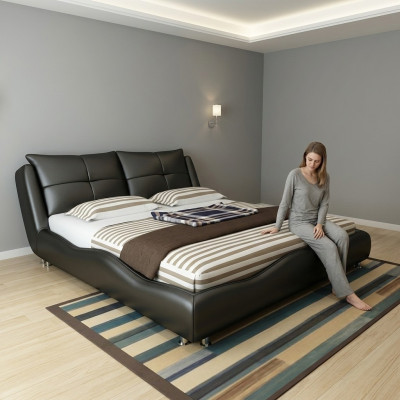 Cadre de l'hôtel moderne Chambre de sommeil de luxe Lits Design Lit en cuir