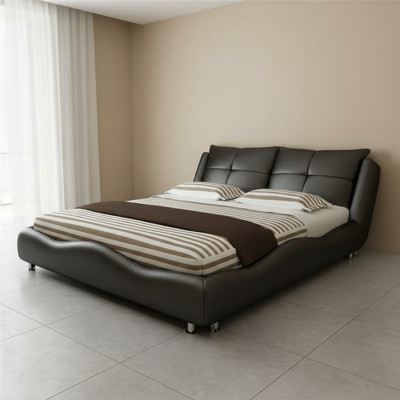 Cadre de l'hôtel moderne Chambre de sommeil de luxe Lits Design Lit en cuir