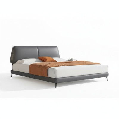 Conception de lits d'hôtel de luxe pour couples en cuir de mariage dans une chambre de luxe.