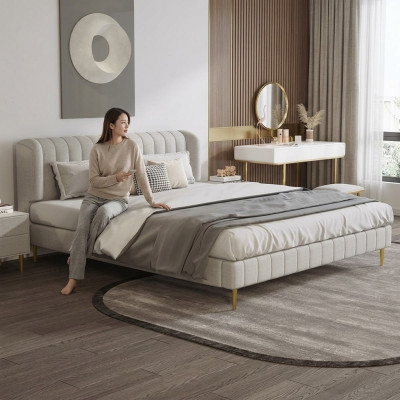Lits Chambre Double Lit de luxe Chesterfield Designer Lit en cuir Hôtel