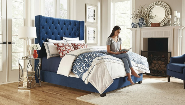 Chambre de sommeil Chesterfield avec lits doubles design en cuir de luxe pour hôtel