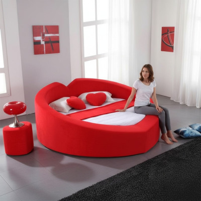 Designer lit en forme de coeur, lit de lune de miel, cadre de lit de luxe, lit de bordel