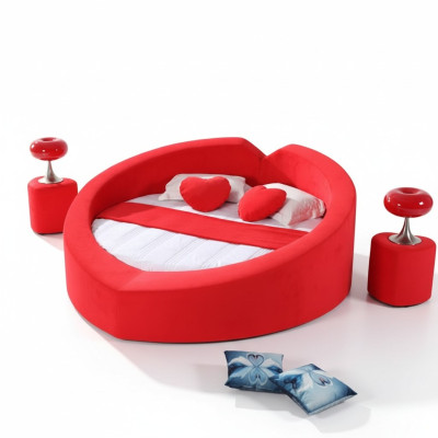 Designer lit en forme de coeur, lit de lune de miel, cadre de lit de luxe, lit de bordel