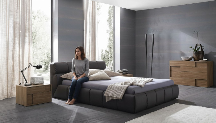 Lits Chambre de sommeil Cuir 180x200cm nouveau Lit Rembourrage Design de luxe
