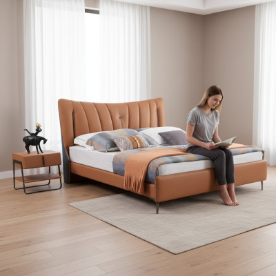 Lit double lit de mariage lit designer neuf 180x200cm Lit rembourré design Bed