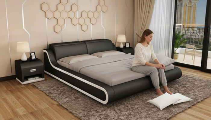 Conception de chambre 180x200 nouveau mobilier de luxe lits modernes rembourrés