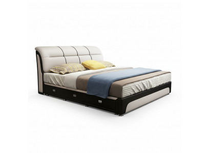 Lits Rembourrage Textile Moderne Bois Chambre À Coucher Nouveau Lit Double Lit Chester
