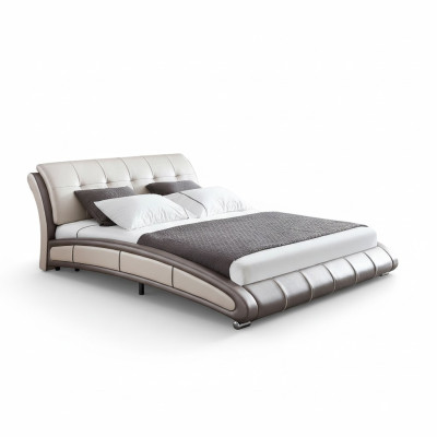 Conception Lit en Cuir Rembourrage Double Lits d'Hôtel Chambre de Sommeil Mariage 180x200 cm