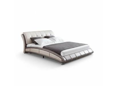 Conception Lit en Cuir Rembourrage Double Lits d'Hôtel Chambre de Sommeil Mariage 180x200 cm