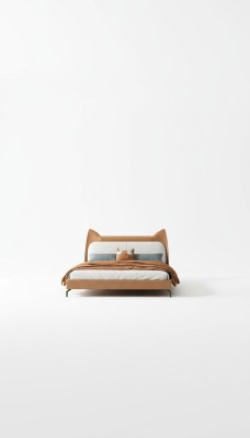 Lit double en tissu en cuir pour hôtel moderne, dimensions 160x200 cm, lit double design.