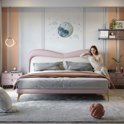 Conception de lits doubles de luxe 180x200cm hôtel de luxe nouvelle chambre