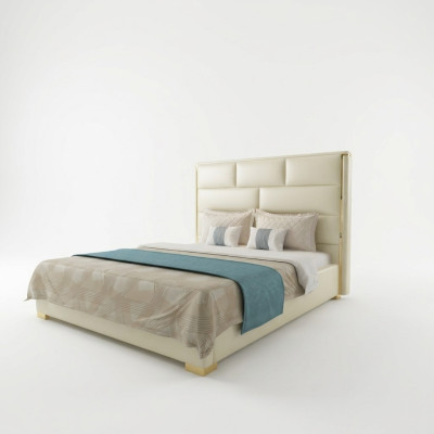 Designer lit double lit chambre lits chambre cuir hôtel luxe rembourrage
