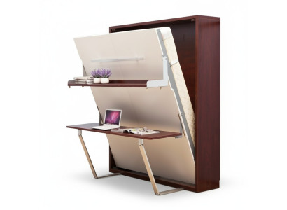 Étagère de bureau Lit 2en1 Armoire fonctionnelle Mobilier de lit Table Lit mural Lits