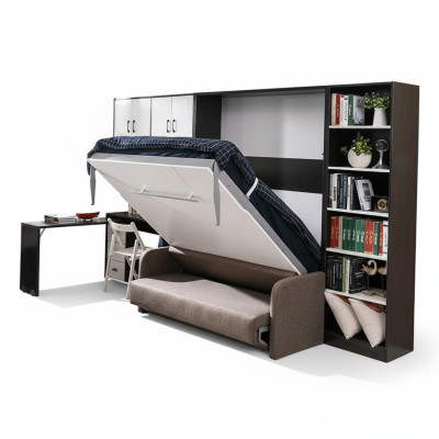Armoire Lit avec canapé Rembourrage Armoires murales Lit pliant Mobilier de couchage + Canapé nouveau