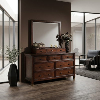 Buffet bahut commode avec miroir Véritable bois d'artisanat classique Buffet